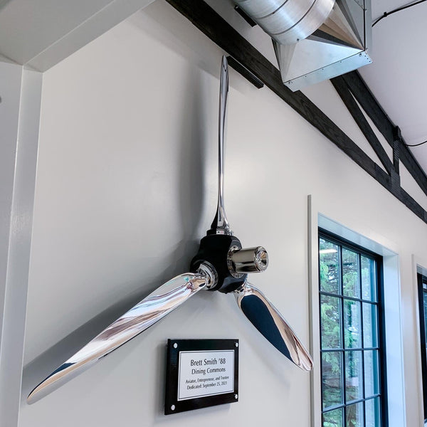 3-Bladed McCauley Mirror High Polished Airplane Propeller Wall Sculpture with Spinner