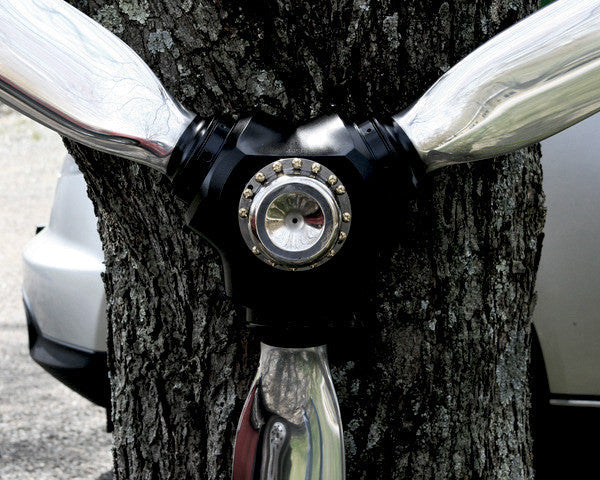 3-Bladed McCauley Mirror High Polished Airplane Propeller Wall Sculpture with Spinner