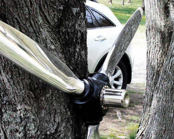 3-Bladed McCauley Mirror High Polished Airplane Propeller Wall Sculpture with Spinner