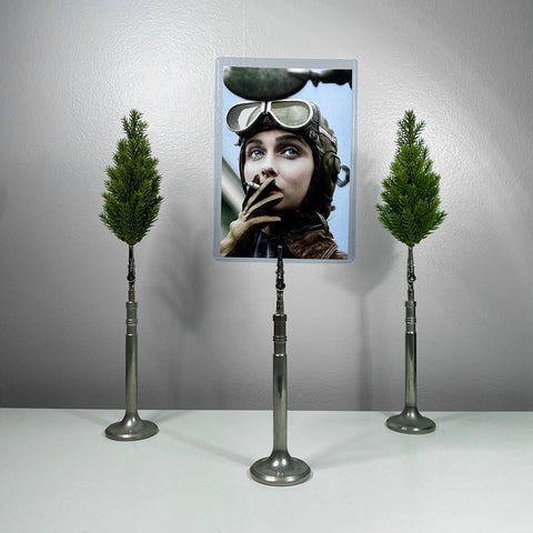 P51 Mustang Supermarine Spitfire WWII Airplane Engine Intake Valve Photo Frame Business Card Display