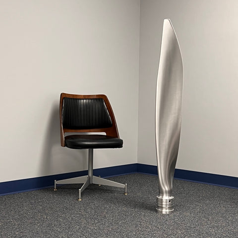 50" Silver Banana Brushed Aluminum Airplane Propeller Blade Display