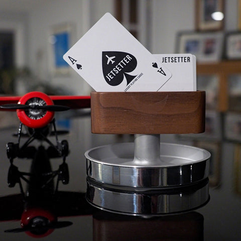 Mid Century Modern Aviation Art Floating Business Card Display Stand