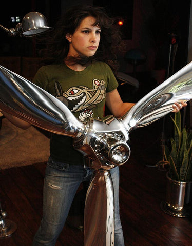 3-Bladed WOLVERINE Mirror High Polished Airplane Propeller Sculpture