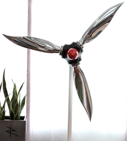 American Ninja 3-Bladed Ground-Adjustable Polished Metal Aviation Art Airplane Propeller