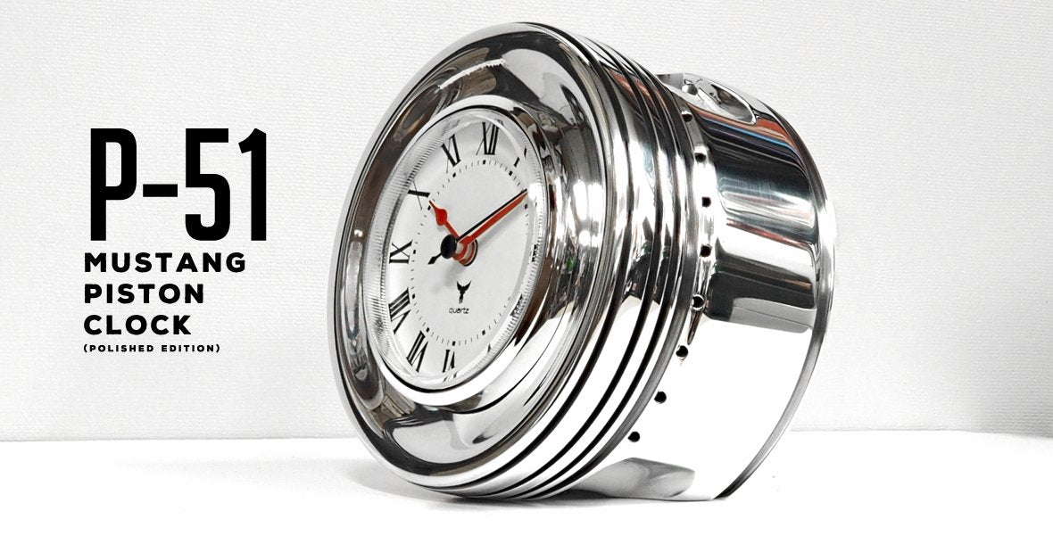 P-51 Mustang Piston Clock (Polished Edition)